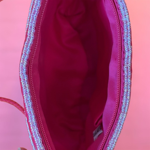 Vintage Y2K Deadstock NWT Genie Cerise Pink Beaded Mini Purse / Crossbody Bag - Picture 13 of 16